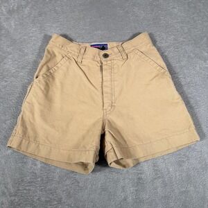 Vintage Patagonia Shorts Womens 28 Khaki Stand Up High Rise Cotton Hiking 80s